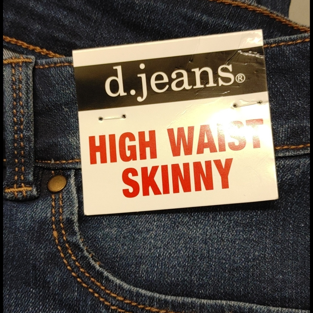 NWT 28" inseam 10" rise SKINNY dark BLUE jeans - Picture 2 of 2